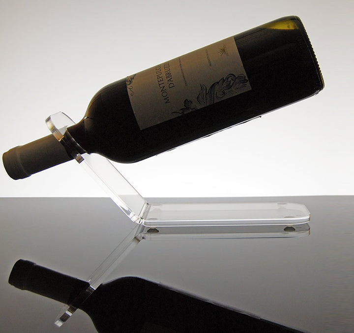 Slato Gemma Weinflaschenhalter für die Theke, aus transparentem Acrylkristall, für 1 Flasche