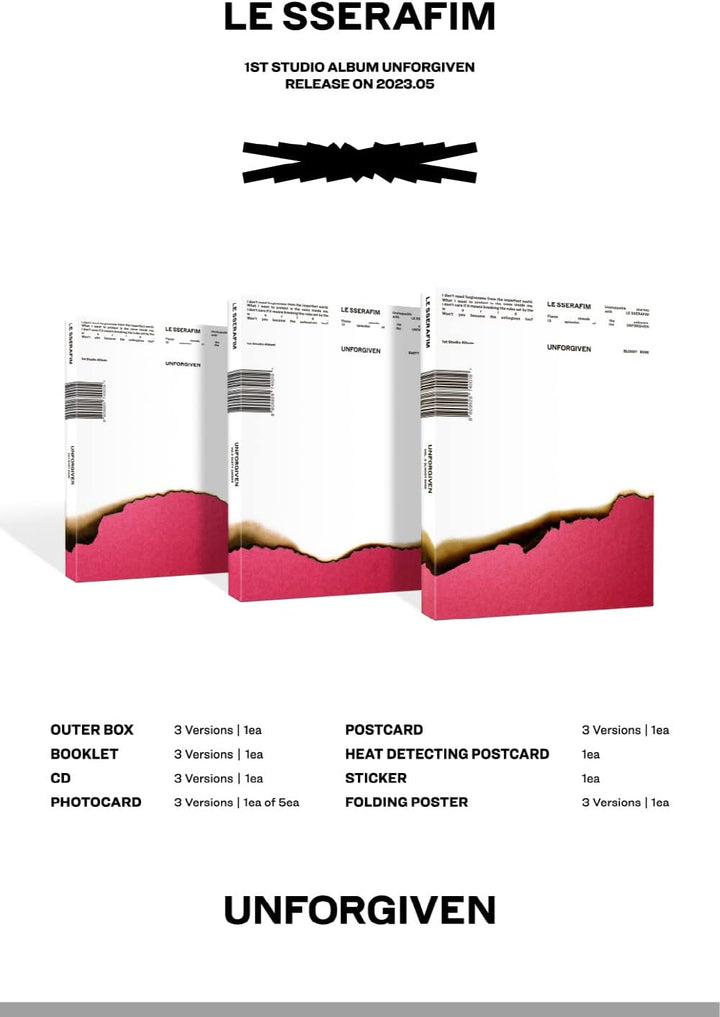 LE SSERAFIM - UNFORGIVEN 1st Studio Album+Store Gift (DUSTY AMBER ver.), Dusty Amber Ver.