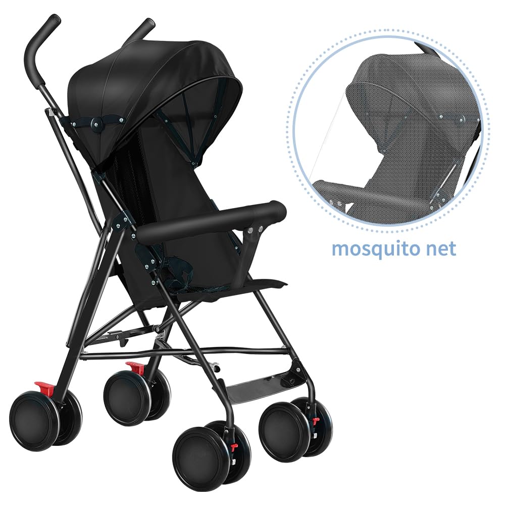 Kinderwagen für Babys, Komfort, kompakter Gehstock, 0 – 36 kg, Reisekinderwagen mit Baumwolle und Mo
