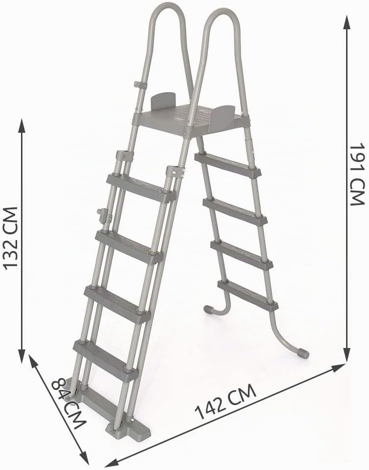 Bestway Poolzubehör Sicherheitsleiter, 132 cm, mehrfarbig, 132 cm