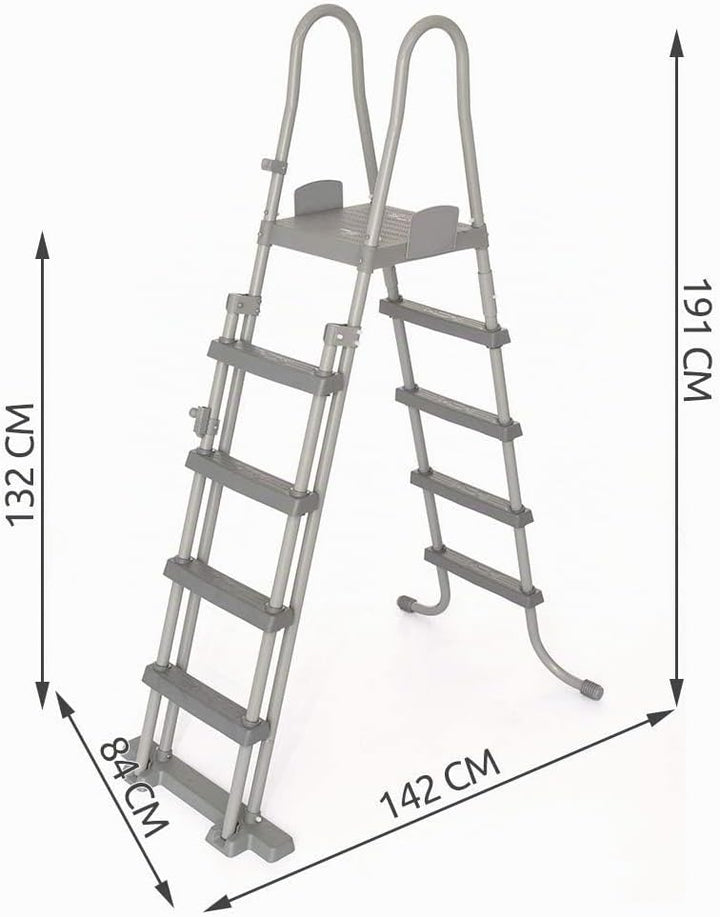 Bestway Poolzubehör Sicherheitsleiter, 132 cm, mehrfarbig, 132 cm
