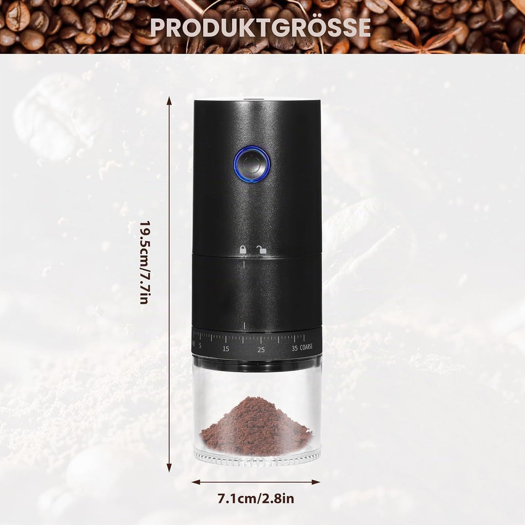Kaffeemühle Elektrisch Kegelmahlwerk, USB Wiederaufladbare Elektrische Kaffeemühle mit 38 Grobkörnig