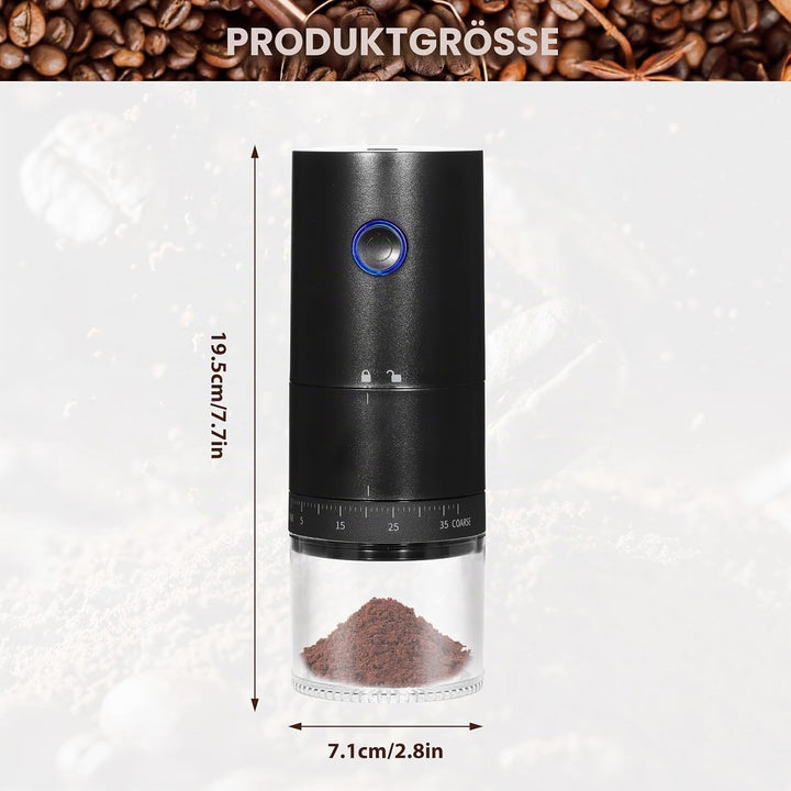 Kaffeemühle Elektrisch Kegelmahlwerk, USB Wiederaufladbare Elektrische Kaffeemühle mit 38 Grobkörnig