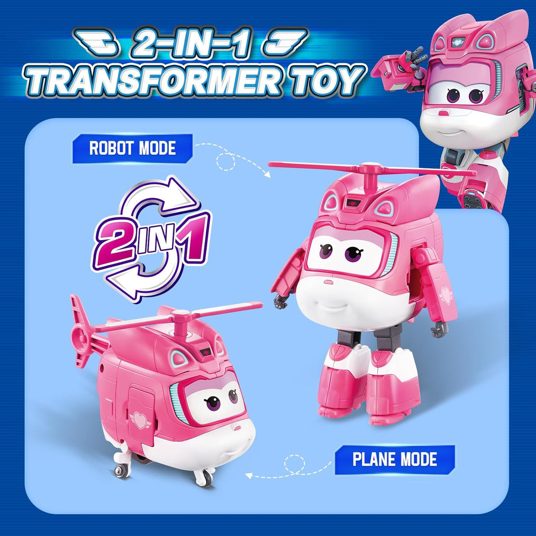 Super Wings Transformations-Flugzeug Supercharged Dizzy, ca. 12,7 cm grosse Spiel-Figur für Kinder,