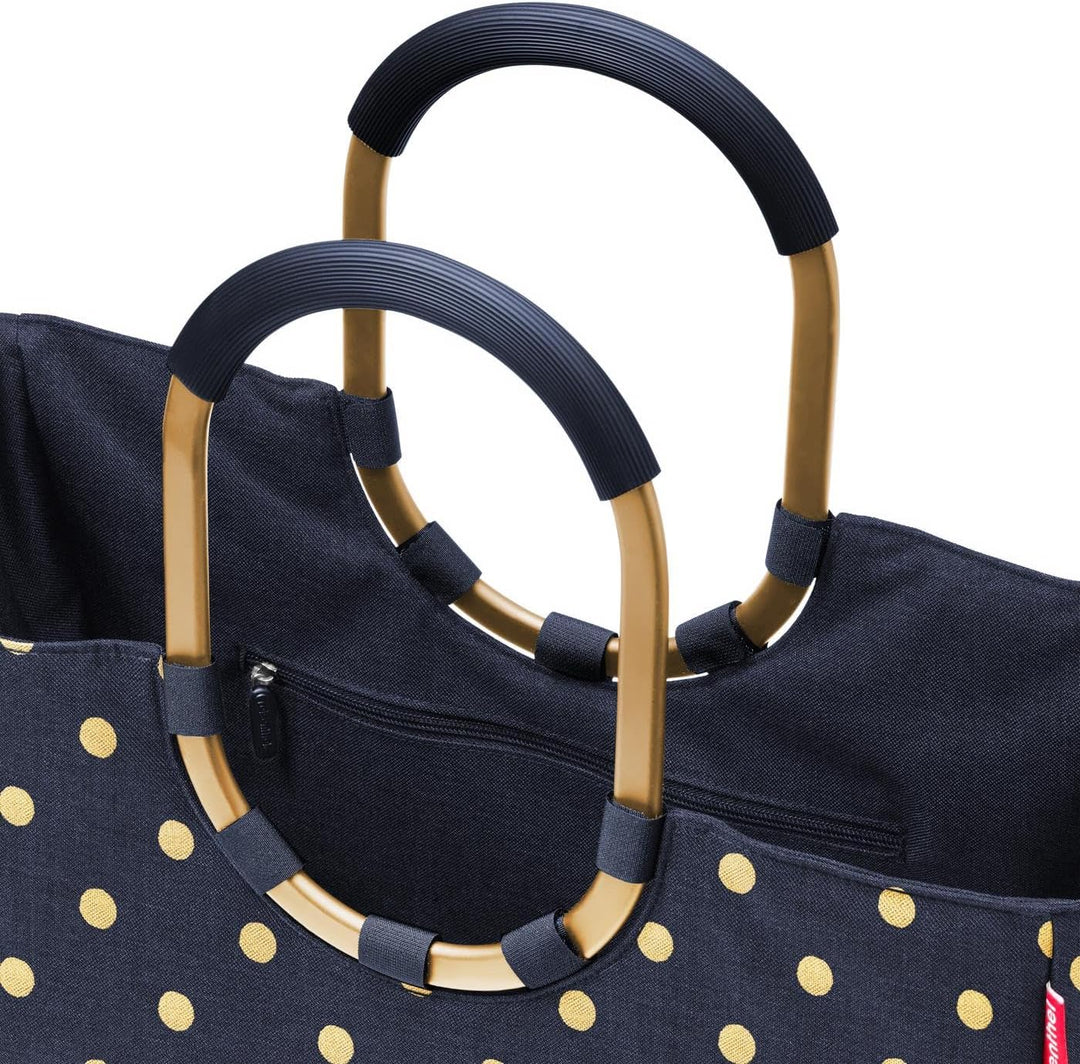 reisenthel loopshopper L frame frame metallic dots blue – Stabile Tasche mit praktischen Fächern aus