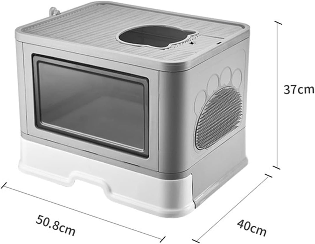 Homewell Katzentoilette mit Deckel und Schaufel, Katzenklo Schrank Schublade Design, Multifunktional