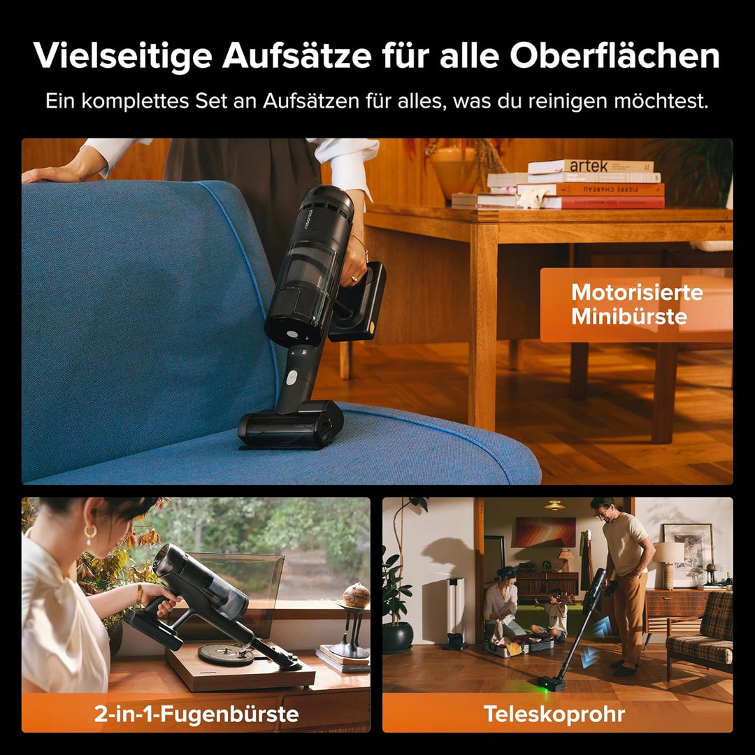 roborock H60 Hub Ultra Akku Staubsauger mit Auto-Entleerungsstation, 210AW Saugleistung für Teppiche