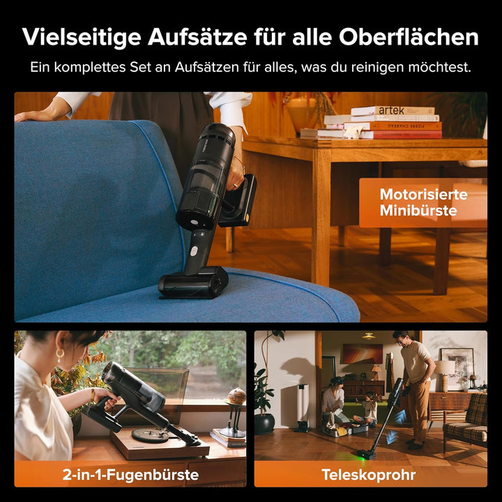 roborock H60 Hub Ultra Akku Staubsauger mit Auto-Entleerungsstation, 210AW Saugleistung für Teppiche