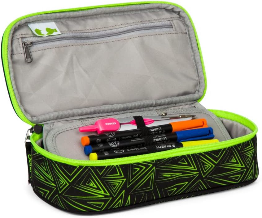 SATCH Green Bermuda Federmäppchen, 22 cm, 0.3 Liter, Triangles Fluro Green