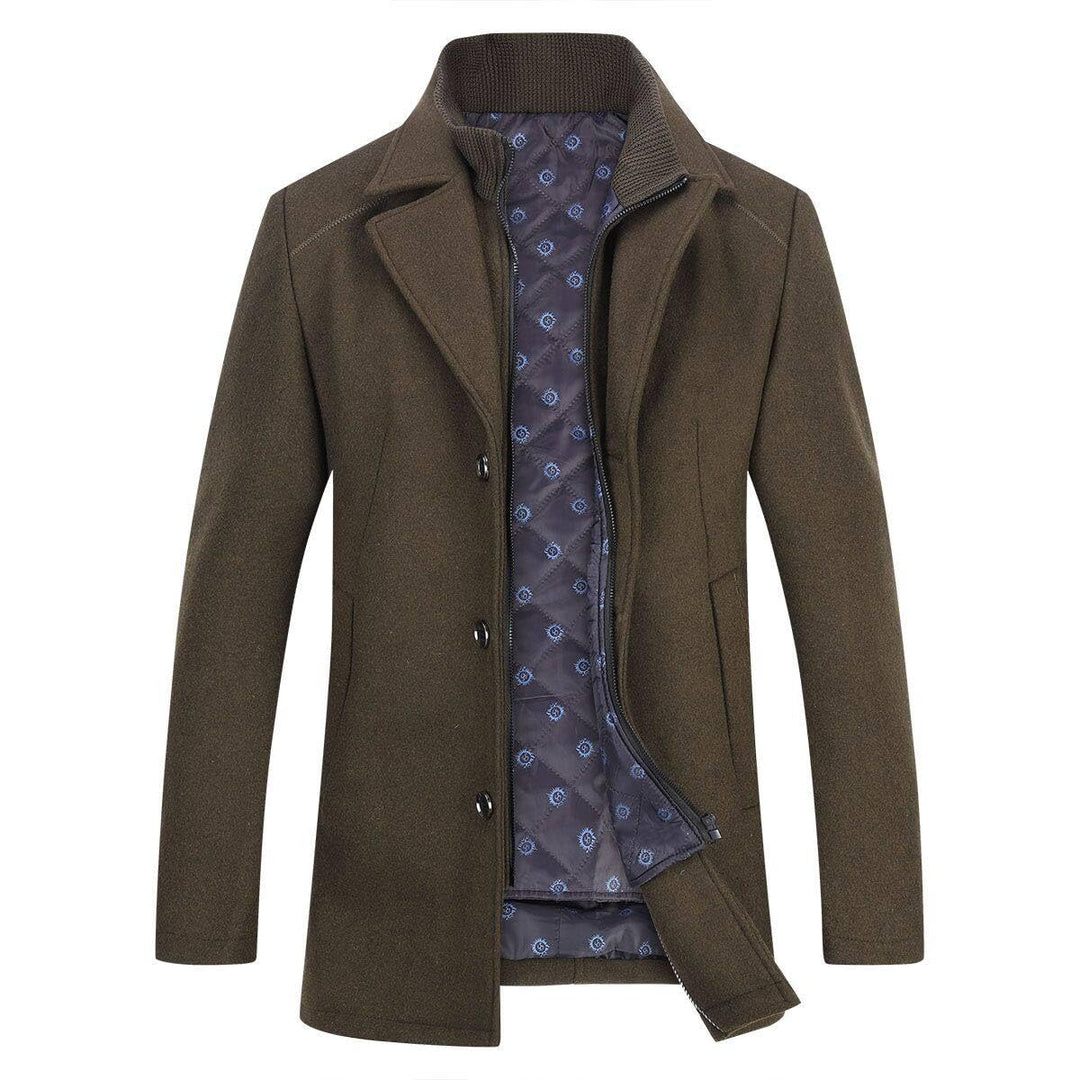 Herren Mantel mit Steppweste Winter Wollmantel Wolle Freizeit Dicker Übergangsmantel Outdoor Winterm
