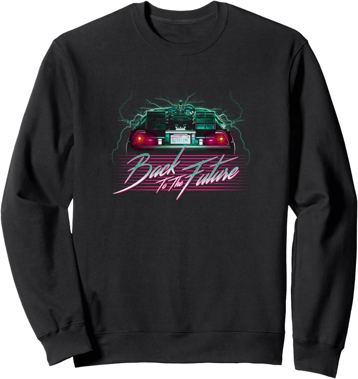 Back To The Future Delorean Retro Pink Stripe Sweatshirt