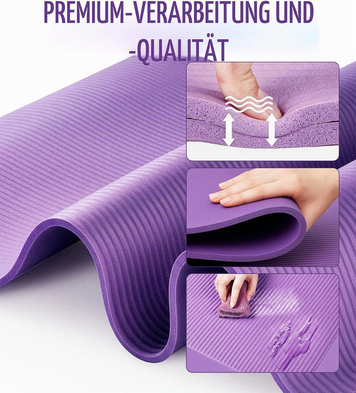 ROMIX Yoga Matte Dicker 10mm, Yogamatte Rutschfest Umweltfreundlich Weich Schaum Pad, Schweissresist
