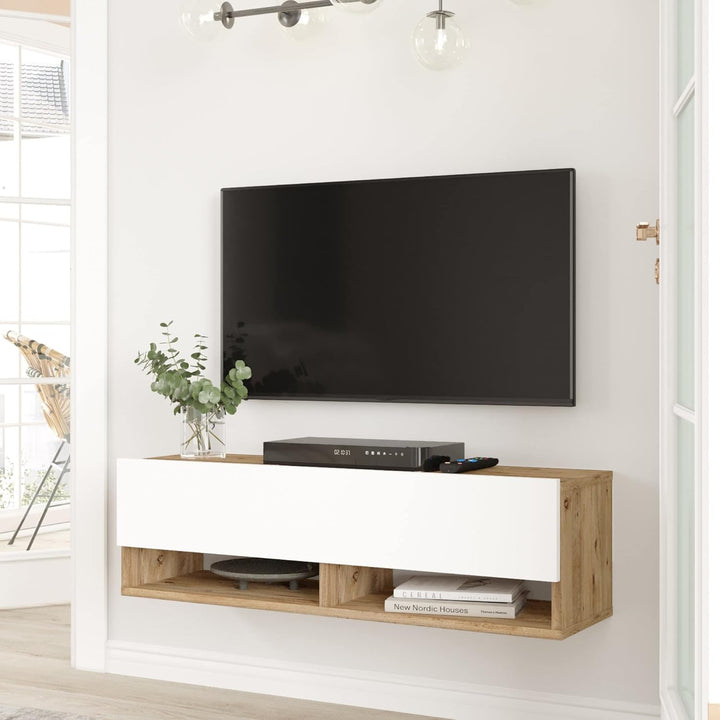 [en.casa] TV Board Laitila TV Schrank mit 2 Ablagen 2 Schranktüren Lowboard Fernsehtisch 100 x 31,5