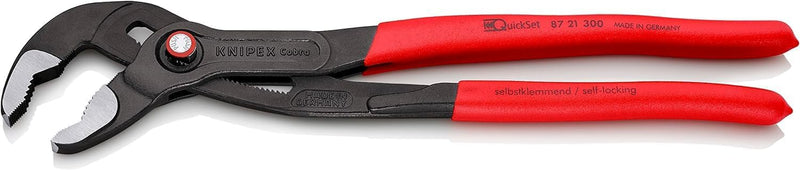 KNIPEX Cobra® QuickSet, Wasserpumpenzange | Rohrzange, gross, Chrom-Vanadium, Rostschutz atramentier