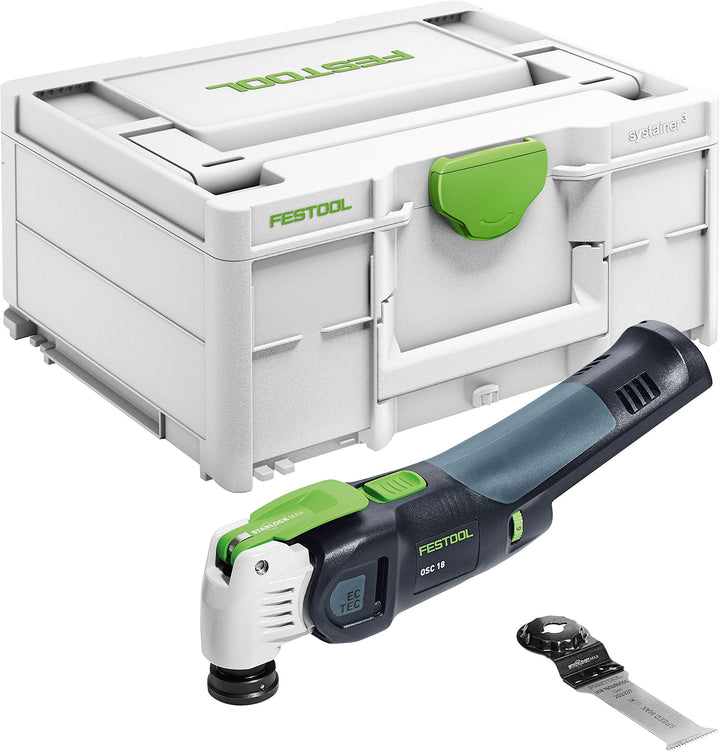 Festool Akku-Oszillierer OSC 18 E-Basic VECTURO (mit Universal-Sägeblatt USB 78/32/Bi/OSC), im Systa