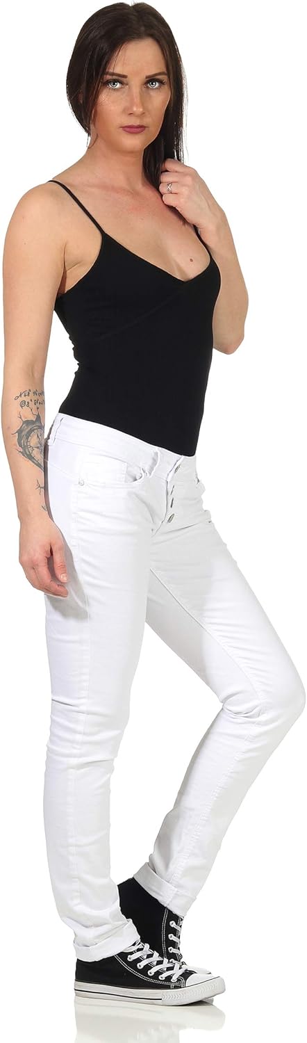 Buena Vista Jeans Hosen Damen - Malibu - Stretch Twill - Black - schwarz - Gr. XS Weiss, XS Weiss