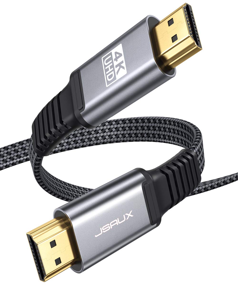 JSAUX HDMI Kabel 4Meter [4K@60Hz,HDMI 2.0,18Gbps] Flach HDMI 2.0 Kabel Highspeed 5M HDMI Nylon Geflo