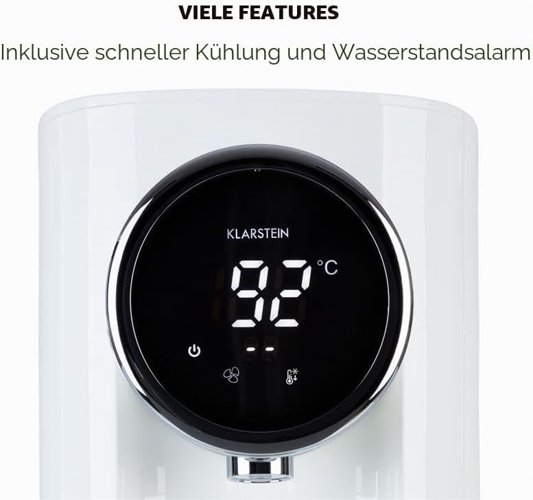 Klarstein Hot Spring Plus Heisswasserspender, Wassertank: 5 Liter, grosses LCD-Display, Temperaturen