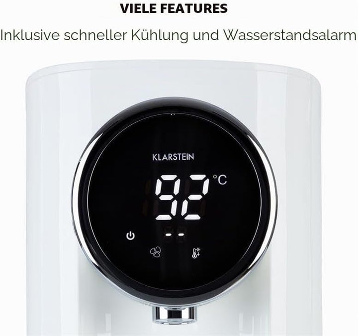 Klarstein Hot Spring Plus Heisswasserspender, Wassertank: 5 Liter, grosses LCD-Display, Temperaturen