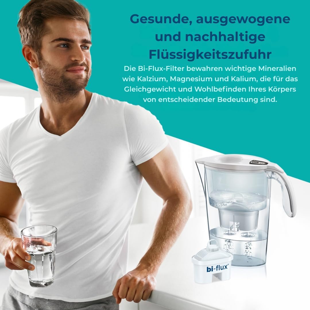Laica Filterkartuschen bi-Flux im 12er Pack, Wasserfilter, Jahresvorrat Kartuschen, Kunststoff, Weis