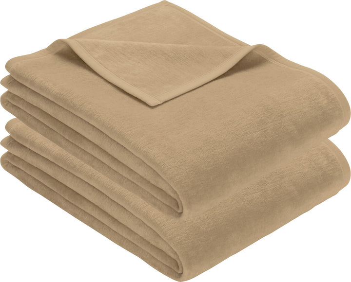 Erwin Müller Wohndecke, Wolldecke, Kuscheldecke 2er- Pack - strapazierstark, weich, temparaturausgle