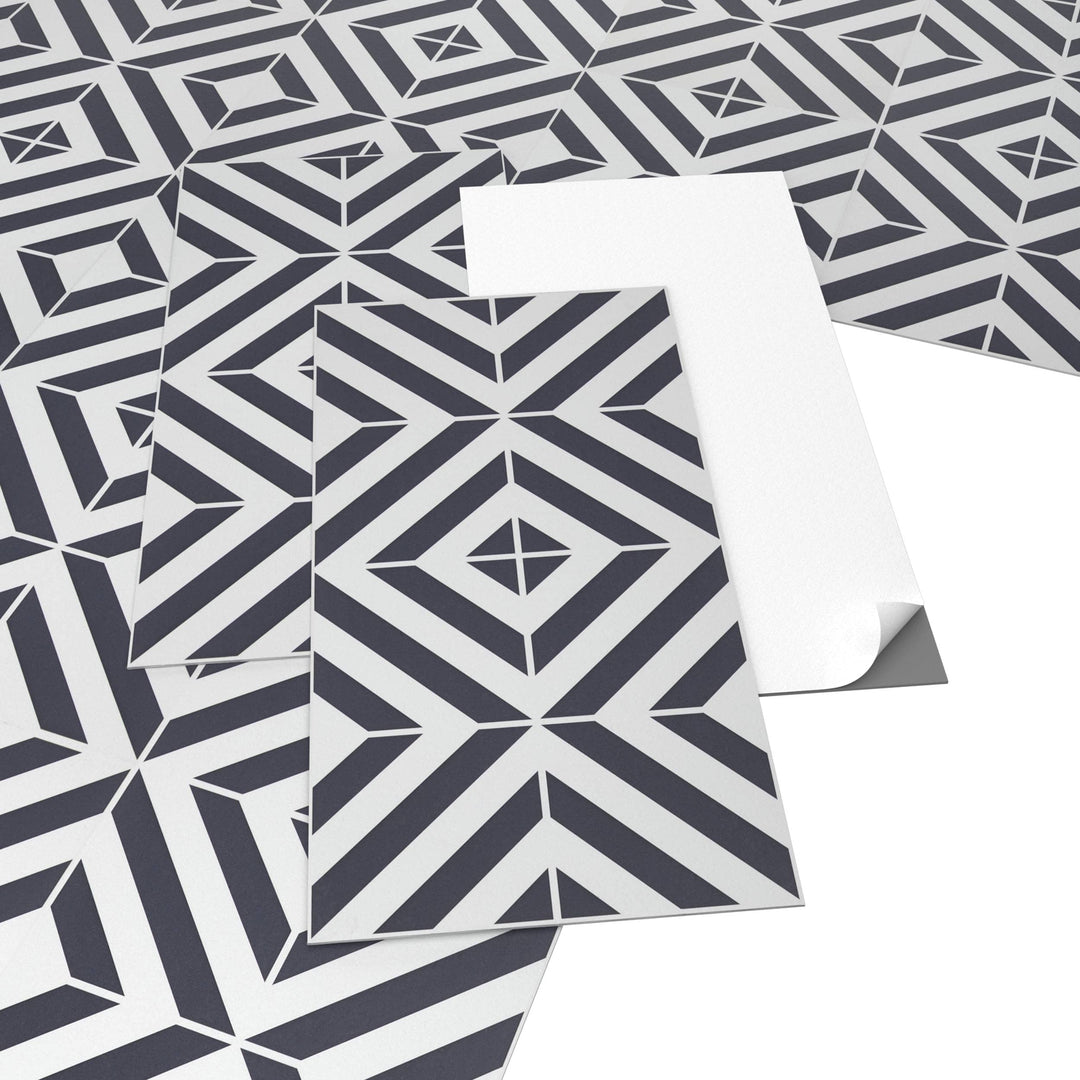 ARTENS - PVC Bodenbelag Banos - Selbstklebende Vinyl-Fliesen - Vinylboden - Geometrischer Fliesen-Ef