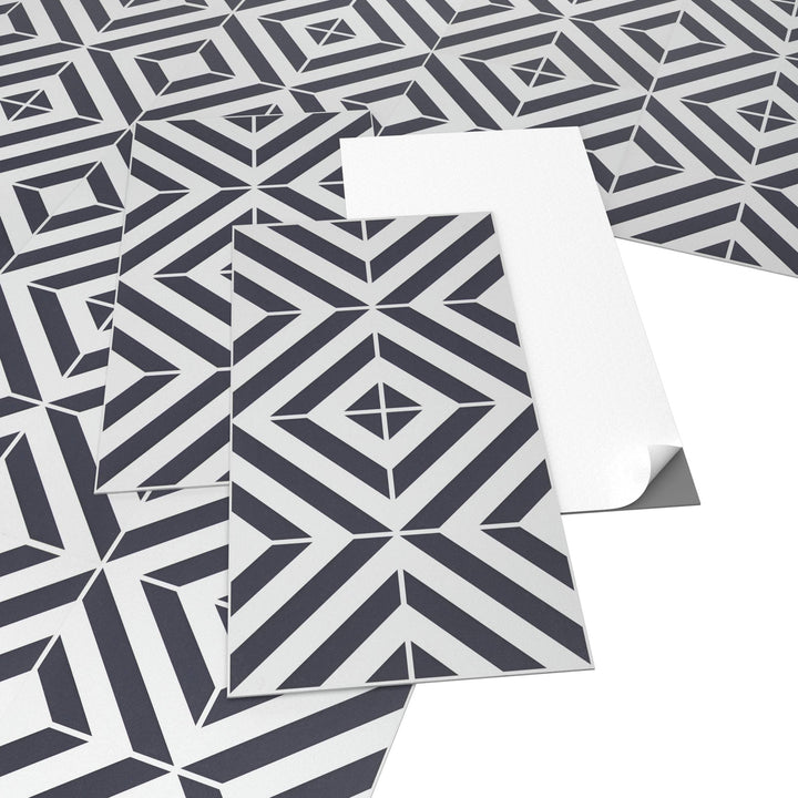 ARTENS - PVC Bodenbelag Banos - Selbstklebende Vinyl-Fliesen - Vinylboden - Geometrischer Fliesen-Ef