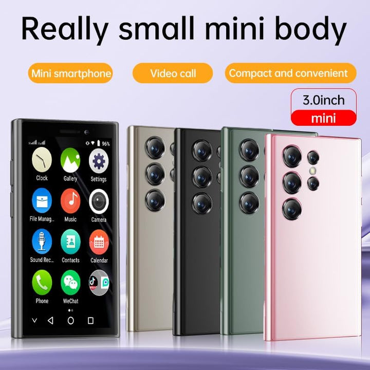 3G-Mini-Handy, kleines Smartphone für Kinder, 3-Zoll-HD-Bildschirm, 2 GB RAM + 16 GB, kompakt, WiFi,