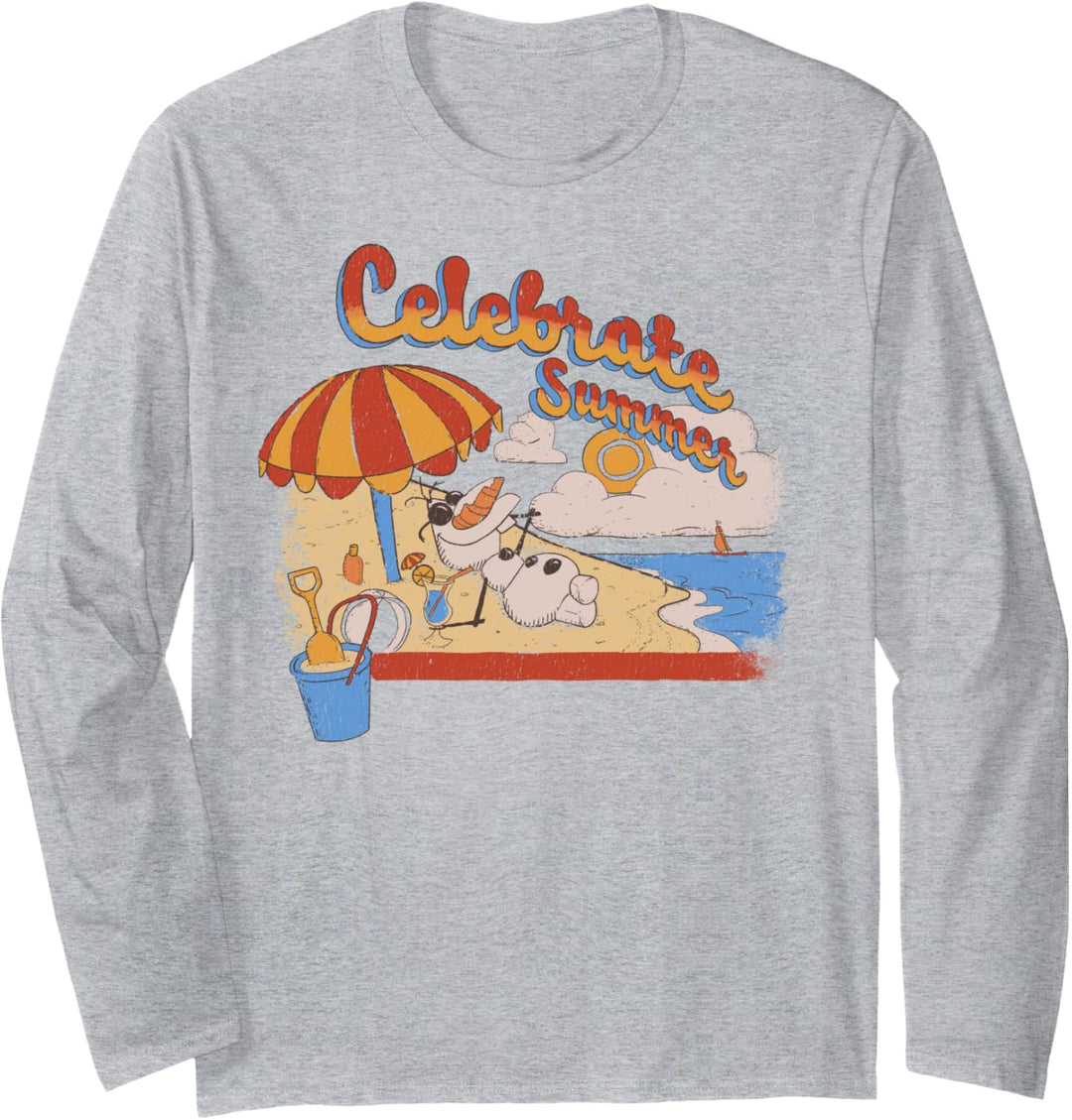 Disney Frozen Olaf Celebrate Summer Beach Portrait Langarmshirt
