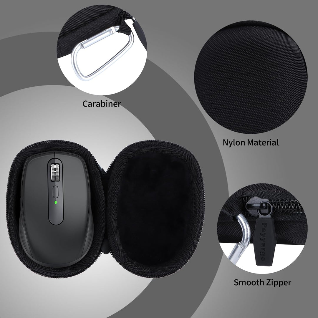 Peyyargo Hart Schutzhülle kompatibel mit Logitech MX Anywhere 3S 3 2S 2 Compact Maus Schwarz, Schwar