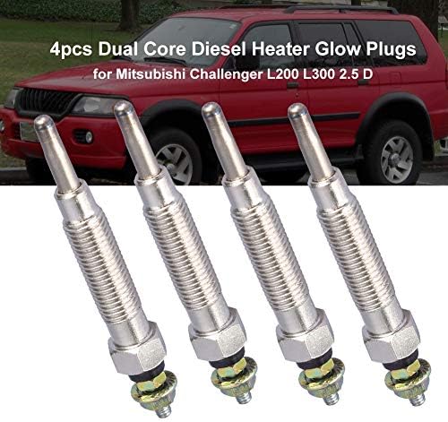 Heizungsglühkerzen kompatibel mit Mitsubishi Challenger L200 L300 2,5 D, 4 Stück Auto Dual Core Heiz