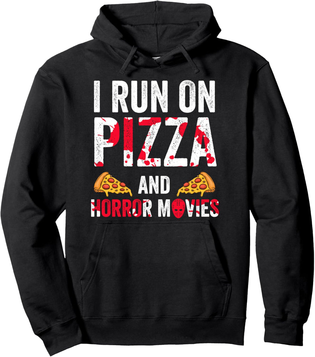 Ich renne auf Pizza und Horror Movies Horror Movie Pullover Hoodie
