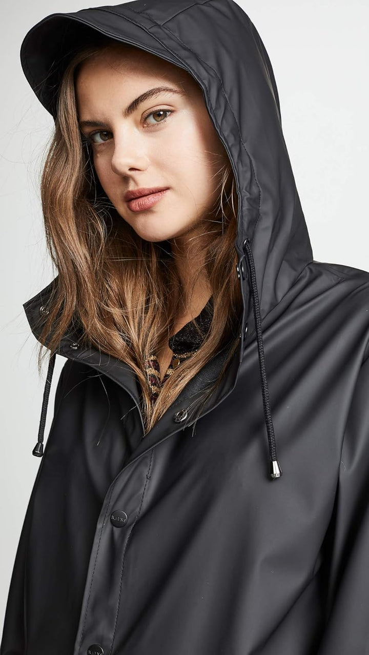 RAINS Herren Long Jacket Regenmantel, Schwarz (Black 01)