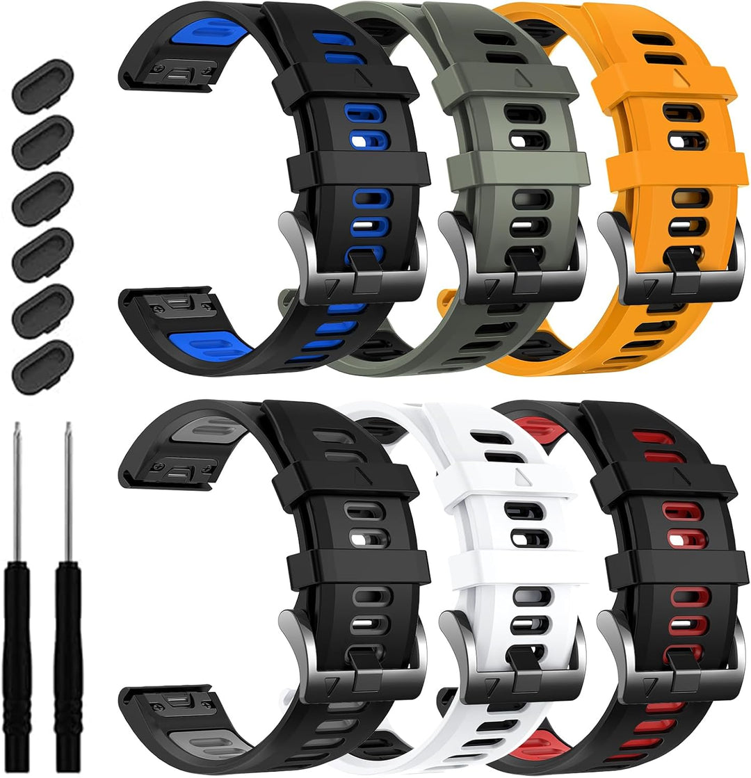 EZMVZKU 22mm Quick-Fit Armband für Garmin Fenix 7/7 Pro/6/6 Pro,Silikon Ersatzarmband Kompatibel mit