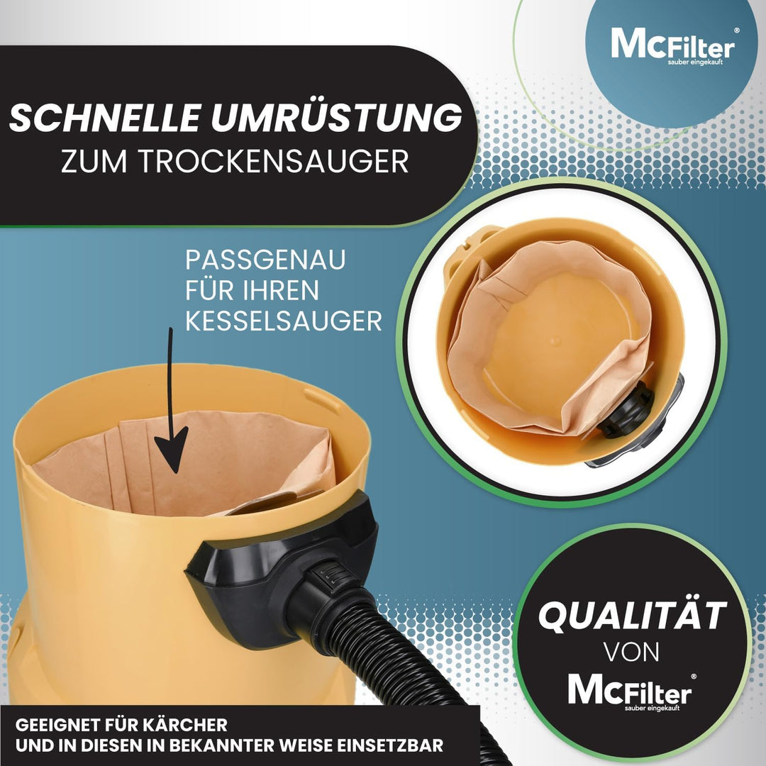McFilter | 10 Staubsaugerbeutel geeignet für Kärcher SE 4002 Mehrzwecksauger, Beutel-Typ KA 32 10 Be