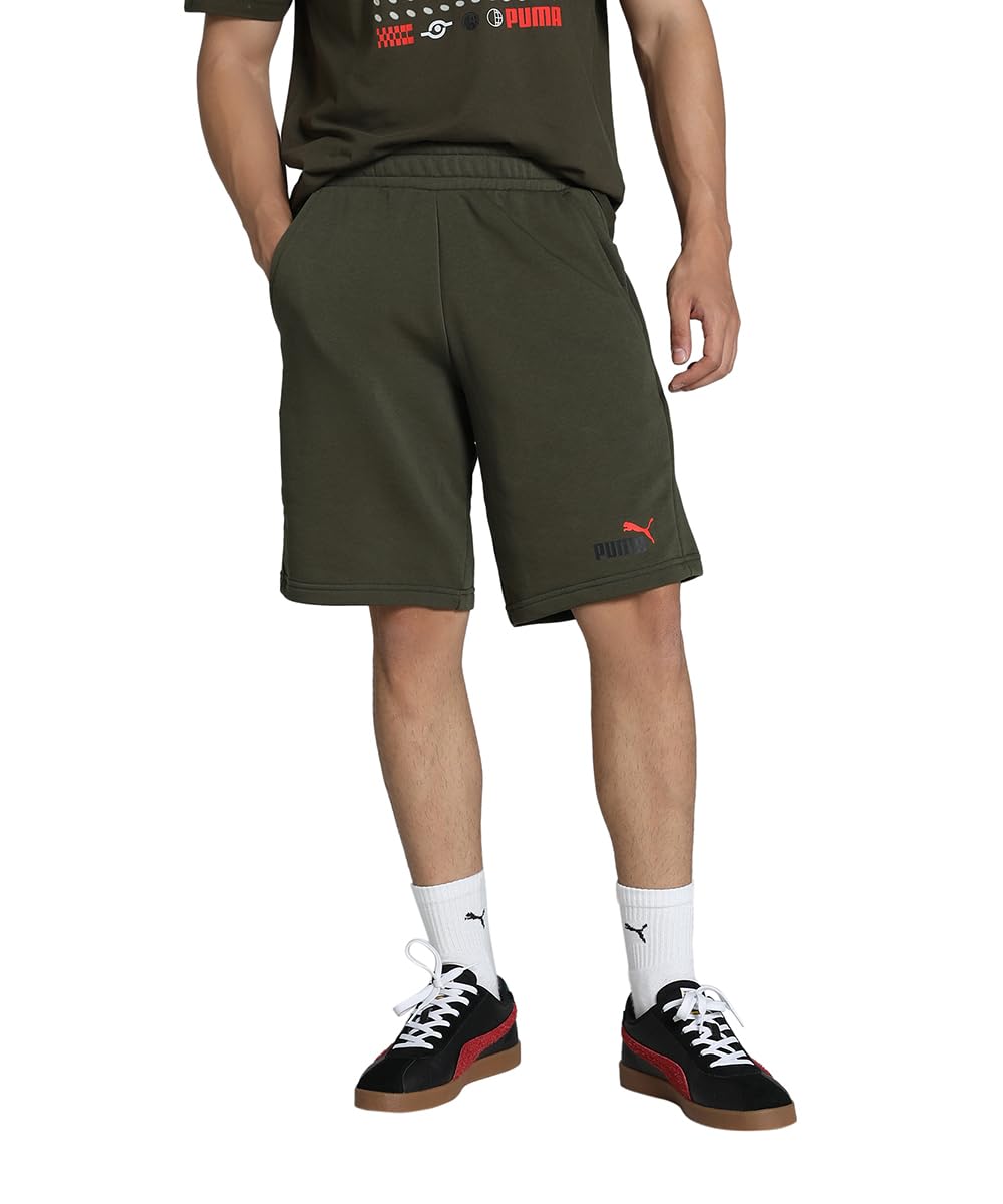 PUMA Herren Classics Graphics AOP Logo Tee Unterhemd, M Dunkles Olivgrün