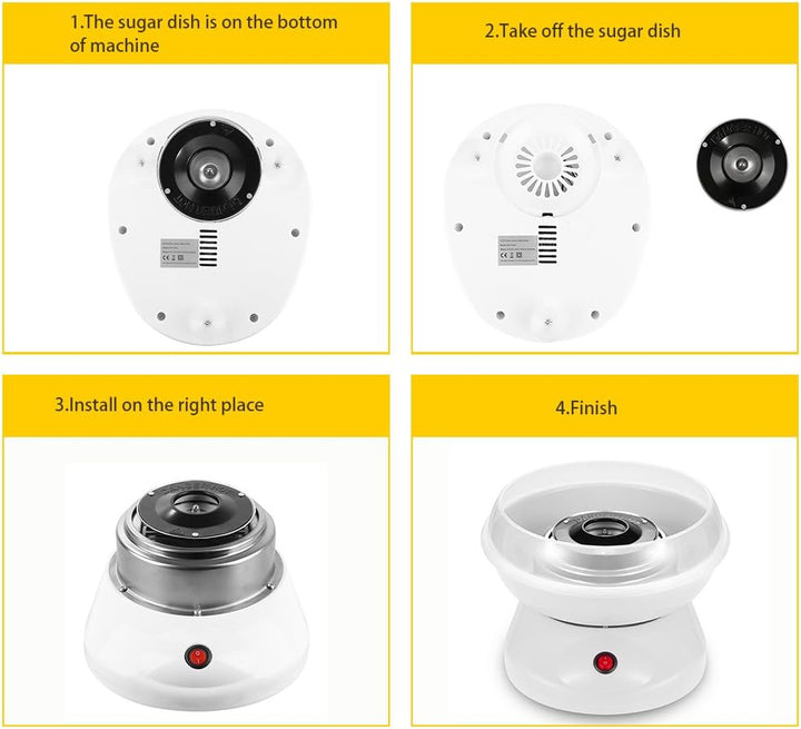 500W Zuckerwattemaschine, Mini Home DIY Süssigkeitenmaschine, 220V Zuckerwattegerät, mit 10 Zuckerwa