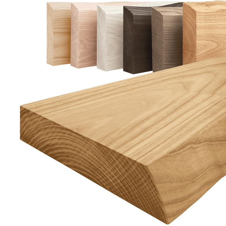 LAMO Manufaktur Regal Holz massiv ohne Befestigung | Wand Regal 50cm breit für Badezimmer, Flur, Küc