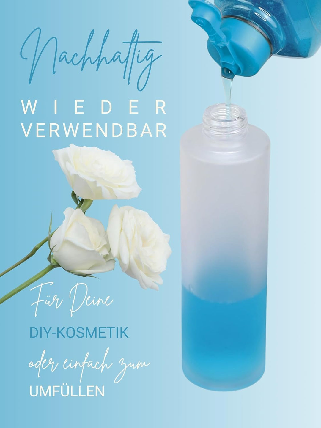 Wachsmann Sprühflasche &amp; Pumpspender zum Befüllen aus Matt-Glas, 30ml, 100ml, 150ml, Pipettenflasche