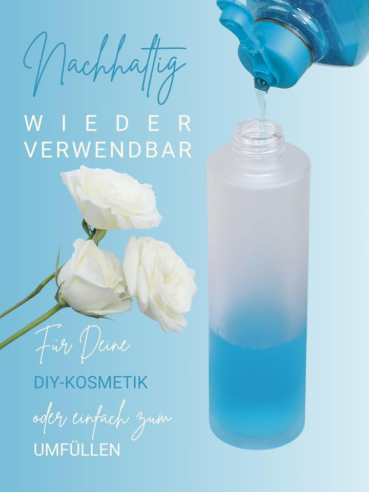 Wachsmann Sprühflasche &amp; Pumpspender zum Befüllen aus Matt-Glas, 30ml, 100ml, 150ml, Pipettenflasche