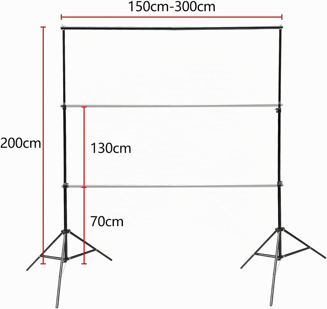 Relota Foto Hintergrund Ständer 200cm X 300cm, Verstellbarer Hintergrundsystem mit 10 Starker Klemme