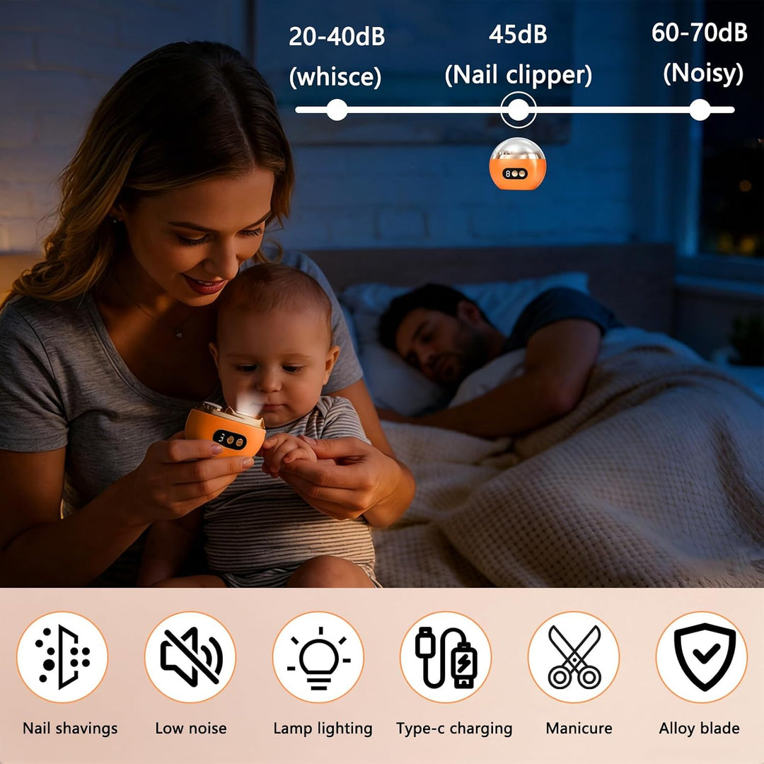 Elektrischer Nagelknipser, 3 in 1 Automatischer Elektrischer Nagelfeile mit LED-Licht, Wiederaufladb