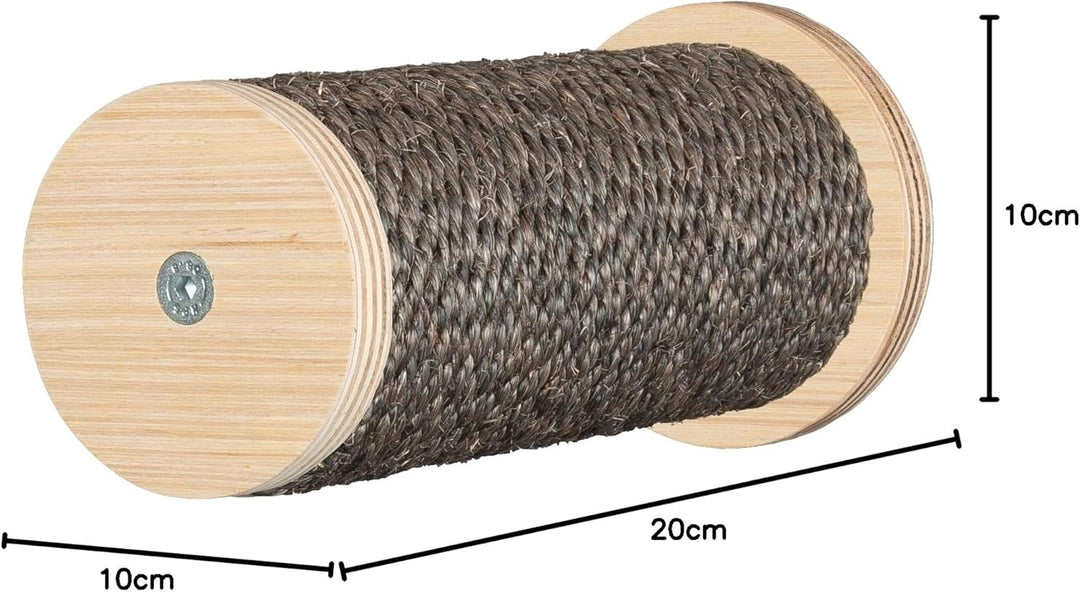 Kratzbaumland 9 cm Relax-Kletterstufe Trittstufe Wandelement für Katzen (20 cm, Braun) Stammlänge: 2