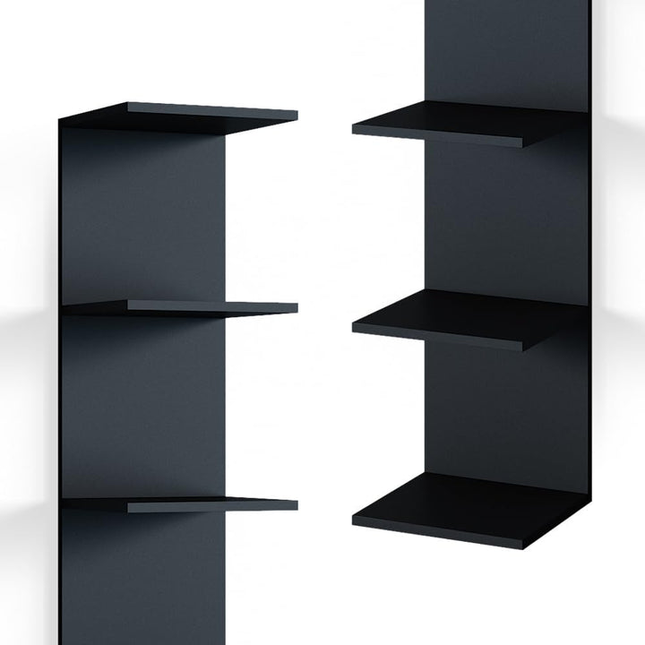 Vicco Wandregal Paolo, Schwarz, 30 x 190 cm 2er Set Schwarz 2er Set, Schwarz 2er Set