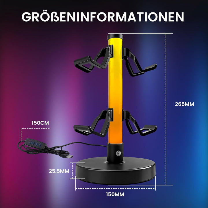 VCOM Kopfhörer Ständer mit 17 RGB- Lichtmodi, Gaming Zubehör Controller Halter mit Fernbedienung, Un
