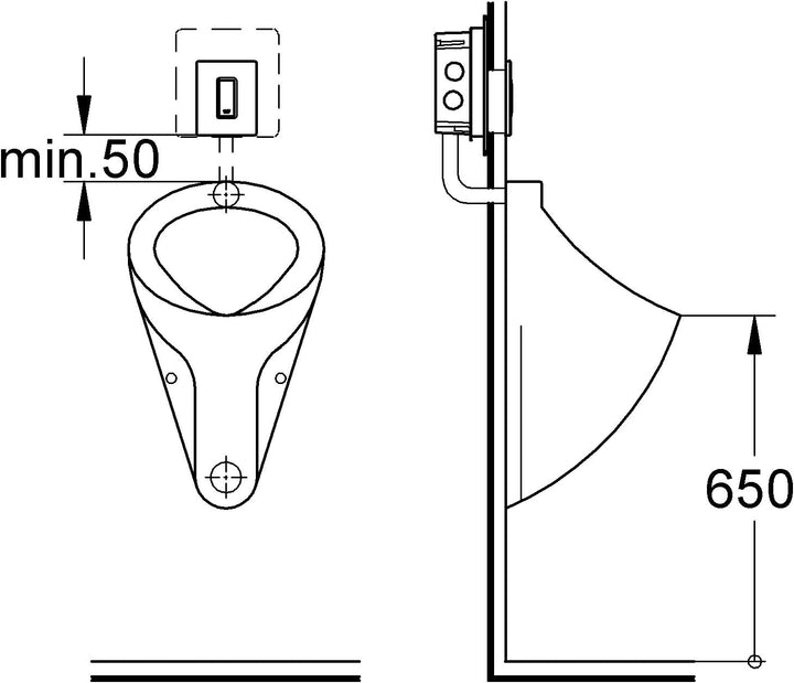 Grohe Skate Cosmopolitan Abdeckplatte Urinal, Alpinweiss, Alpinweiss