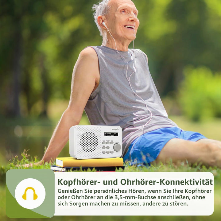 MangoKit MD2 DAB Radio mit Bluetooth,DAB Plus Radio,Digitalradio,UKW Radio,Tragbares Dab Radio,Klein