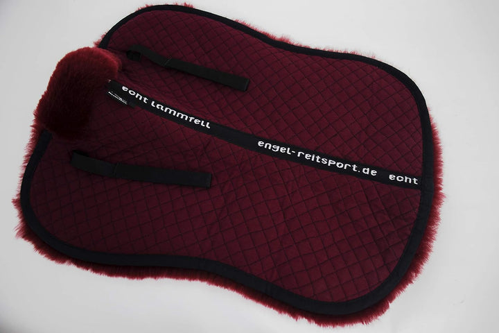 Engel Reitsport Lammfell Sattelkissen SAKIS1 mit Fellrand vorne bordeaux-bordeaux S, bordeaux-bordea