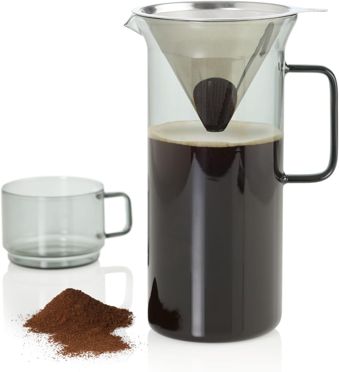 AdHoc MC83 Pour Over Kaffeebereiter Impact | 1000 ml | Mundgeblasenes Borosilikatglas | Aromaschonen