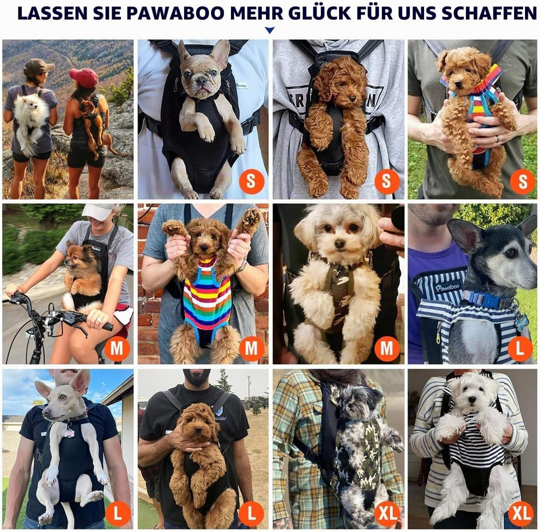Pawaboo Haustier Rucksack Hund Tragetasche, Verstellbar Beinen heraus Rucksäcke Haustier Tragbar Rei